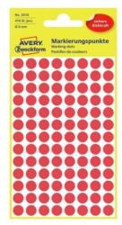 Avery Etikett címke, o8mm, jelölésre, 104 címke/ív, 10 ív/doboz, Avery piros (3010) - nyomtassingyen