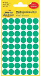 Avery Etikett címke, o12mm, jelölésre, 54 címke/ív, 5 ív/doboz, Avery zöld (3143) - nyomtassingyen
