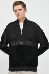 La Martina pulover din amestec de lana barbati, culoarea negru 9BYY-SWM0S5_99X
