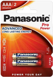 Panasonic Elem, AAA mikro, 2 db, PANASONIC "Pro power (LR03PPG-2BP/LR03PPG/2BP) - nyomtassingyen