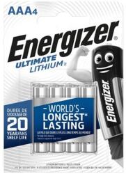 Energizer Elem, AAA mikro, 4 db, Lítium, ENERGIZER "Ultimate Lithium (639171) - nyomtassingyen