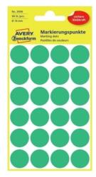 Avery Etikett címke, o18mm, jelölésre, 24 címke/ív, 4 ív/doboz, Avery zöld (3006) - nyomtassingyen