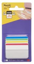 3M Jelölőcímke, műanyag, megerősített, döntött, 4x6 lap, 50, 8x38, 1 mm, 3M POSTIT, vegyes színek (70005227346) - nyomtassingyen