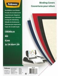 Fellowes Hátlap, A4, 250 g, fényes, FELLOWES "Chromolux", piros, 100db/cs (5378303) - nyomtassingyen