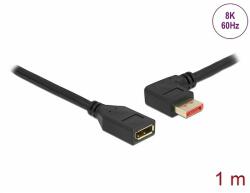 Delock DisplayPort bővítőkábel balra néző csatlakozódugóval - csatlakozóhüvellyel 8K 60 Hz 1 m (87073) - dellaprint