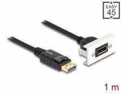 Delock Easy 45 DisplayPort 8K 30 Hz modul rövid kábellel, 22, 5 x 45 mm (81387)