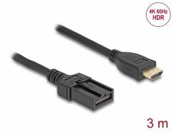 Delock HDMI önműködő kábel HDMI-A apa - HDMI-E apa kapcsolattal 3 m, 4K 60 Hz-s (87906)