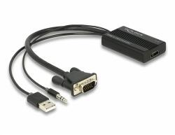 Delock HDMI VGA adapter audió funkcióval 25 cm (64172) - dellaprint