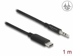 Delock Audio sztereó kábel USB Type-C dugós sztereó csatlakozóval 3, 5 mm 3 tűs 1 m fekete (85208) - dellaprint