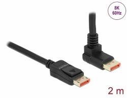 Delock DisplayPort kábel egyenes csatlakozódugóval - csatlakozódugóval 90 ívelt felfelé 8K 60 Hz 2 (87055)