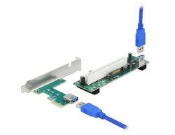 Delock PCI Express Riser kártya x1 - 1 x PCI 32 Bit bővítőhely, 60 cm-es -kábellel (90065)