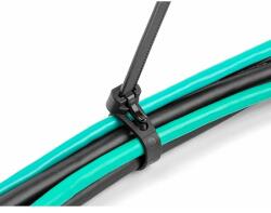 Delock Kábelösszekötő újrahasznosítható hőálló hossza 200 mm, szélessége 7, 5 mm, 100 db. Fekete (18757)