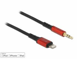 Delock Audió kábel 8 tűs Lightning apa - sztereo jack apa 3.5 mm 3 tűs, 1, 5 m (86587) - dellaprint