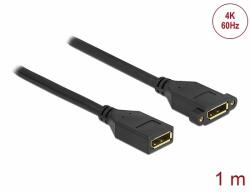 Delock DisplayPort 1.2 kábel csatlakozóhüvellyel - csatlakozóhüvellyel panelrögzítés 4K 60 Hz 1 m (87100) - dellaprint