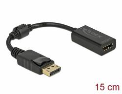Delock Adapter DisplayPort 1.1-dugós csatlakozó -HDMI-csatlakozóhüvely passzív fekete (61011)