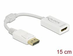 Delock Adapter DisplayPort 1.1-dugós csatlakozó-HDMI-csatlakozóhüvely passzív fehér (61015) - dellaprint