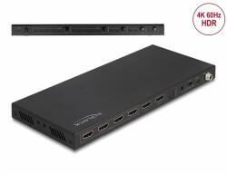 Delock HDMI mátrix kapcsoló 4 db HDMI bemenet - 2 db HDMI kimenet 4K 60 Hz hang operátorral (66454) - dellaprint