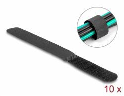 Delock Befűzős kábelkötegelő hossza 180 mm fekete 20 mm, 10 db (19110)