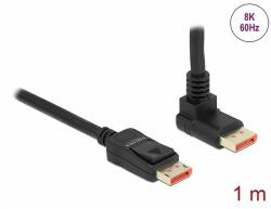 Delock DisplayPort kábel egyenes csatlakozódugóval - csatlakozódugóval 90 ívelt felfelé 8K 60 Hz 1 (87054)