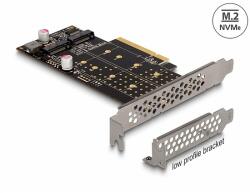 Delock PCI Express x8 kártya - 2 x belső NVMe M. 2 Key M - elágazás - alacsony profilú formatényező (89837) - dellaprint