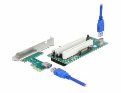 Delock PCI Express Riser kártya x1 - 2 x PCI 32 Bit bővítőhely, 60 cm-es -kábellel (90066)