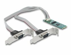 Delock M. 2 kártya - 2 x soros RS-232 DB9 standard és alacsony profilú csatlakozó felületekkel (95270)