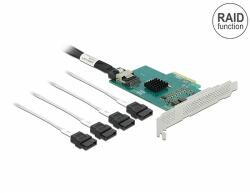 Delock PCI Express kártya 4 x SATA 6 Gb/s RAID és HyperDuo-hoz - alacsony profilú formatényező (89051) - dellaprint