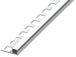 AVProfil AV 8 mm Csempe sarokprofil szögletes ezüst polírozott króm alumínium csempeszegély kocka forma hidegburkolat burkolóprofil 8x2700 mm
