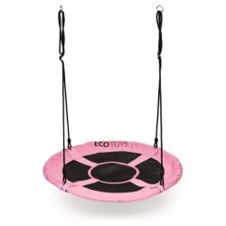 ECOTOYS Leagan pentru copii rotund, tip cuib de barza, suspendat, 110 cm, Roz, Ecotoys, MIR6001