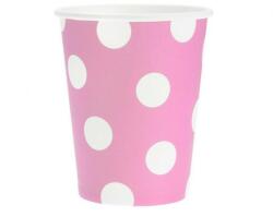 Godan Pink Polka Dots, Rózsaszín papír pohár 6 db-os 270 ml MLG626527