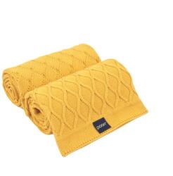 Poofi 2 oldalas kötött takaró - Méz sárga (930493)