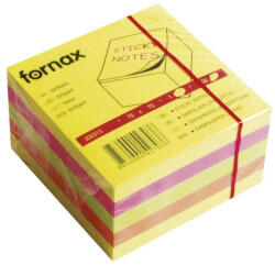 Jegyzettömb öntapadó, 75x75mm, 450lap, Fornax neon - bolt