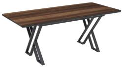BYS Leon Soft bővíthtő étkezőasztal lakk hazar MDF lappal és fekete fém lábakkal 92x160 cm (200 cm)