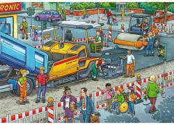 Ravensburger Puzzle Constructia Strazii, 2X12 Piese (RVSPC05635) - carlatoys