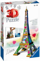 Ravensburger Puzzle 3D Turnul Eiffel Cu Inimioare, 216 Piese (RVS3D11183) - carlatoys