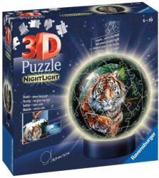 Ravensburger Puzzle 3D Luminos Tigru, 72 Piese (RVS3D11248) - carlatoys