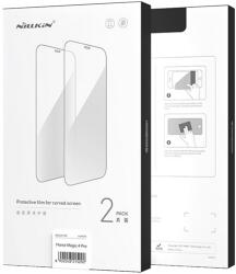 Nillkin képernyővédő fólia 2db (3D full cover, íves, karcálló, 0.33mm, 9H + felhelyezést segítő keret) FEKETE Samsung Galaxy S23 Plus (SM-S916) (GP-136032) - bluedigital