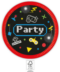  Gaming Party papírtányér 8 db-os 23 cm FSC (PNN93769) - gyerekagynemu