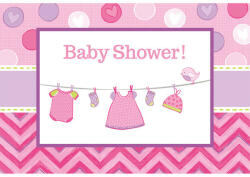  Baby Girl Shower meghívó 8 db-os (DPA491489) - gyerekagynemu