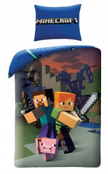 Minecraft ágyneműhuzat Steve and Alex 140×200cm, 70×90 cm (HAX040068) - gyerekagynemu