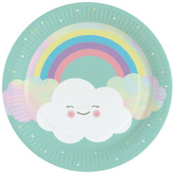 Szivárvány és Felhő Rainbow and Cloud papírtányér 8 db-os 23 cm (DPA990429966) - gyerekagynemu