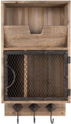 Clayre & Eef Raft perete lemn maro fier negru 28x10x50 cm (6H2264) - decorer Raft