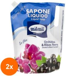 MilMil Set 2 x Rezerva Sapun Lichid Mil Mil Eco, cu Orhidee si Coacaze, 900 ml