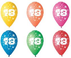 Léggömb, 26cm, számos, 18, 5db/cs (11-PRINT18)