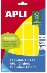 APLI Etikett, 25x40 mm, kézzel írható, színes, kerekített sarkú, APLI, sárga, 128 etikett/csomag (02754) - nyomtassingyen