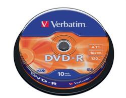 Verbatim DVDV-16B10 DVD-R cake box DVD lemez 10db/csomag (43523) - nyomtassingyen