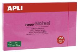 APLI Öntapadó jegyzettömb, 125x75 mm, 100 lap, APLI "Funny", pink (15003) - nyomtassingyen