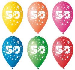  Léggömb, 26cm, számos, 50, 5db/cs (11-PRINT50)
