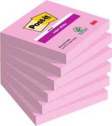 3M Öntapadó jegyzettömb, 76x76 mm, 6x90 lap, 3M POSTIT "Super Sticky", pink (7100263208) - nyomtassingyen