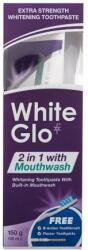 White Glo 2 in 1 with Mouthwash pastă de dinți Pastă de dinți 100 ml + periuță de dinți 1 buc + periuțe interdentare 8 buc unisex
